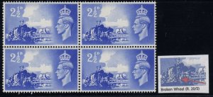 Great Britain (Channel Is), SG C2a, var MNH, Broken Wheel variety