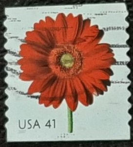 US Scott # 4169: used 41c Flowers from 2007; VF centering