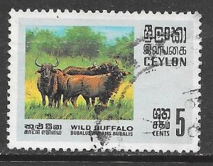 Ceylon 439: 5c Water Buffalo, used, F-VF