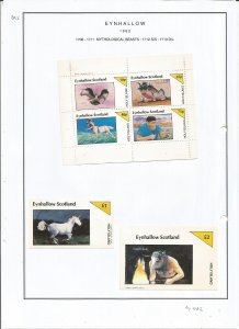 EYNHALLOW -1982 - Mythological Beasts - Sheets - Mint Light Hinged-Private Issue