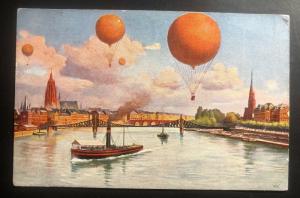 1909 Velp Netherlands Picture  Postcard Cover To Lochem Balloon Fair Frankfurt