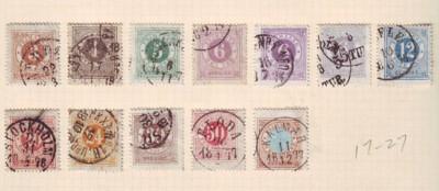 Sweden Sc 17-27 1872-1877 numeral of value stamp set used