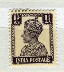 INDIA; 1938 early GVI Portrait issue Mint hinged 1.5a. value