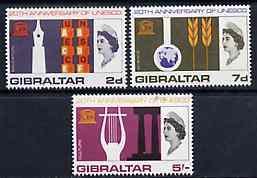 GIBRALTAR - 1966 - U N E S C O - Perf 3v Set - Mint Never Hinged