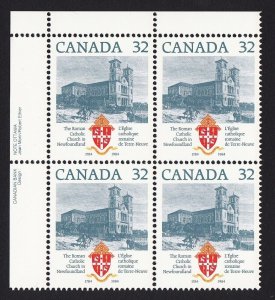 Canada 1984 #1029 * NEWFOUNDLAND * ROMAN CATHOLIC CHURCH * MNH UL Block of 4