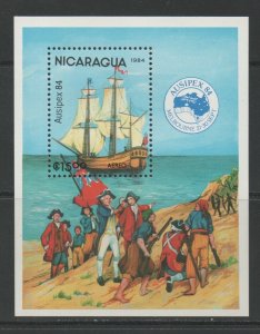 Thematic Stamps Transports - NICARAGUA 1984 AUSIPEX SHIP M/S mint