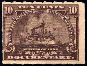R168 10¢ Documentary Stamp (1898) Used/Date Stamped