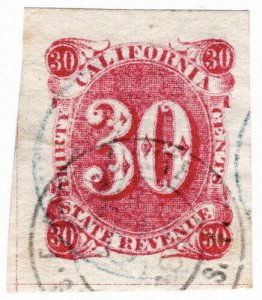 (I.B) US Revenue : Duty Stamp 30c (California)