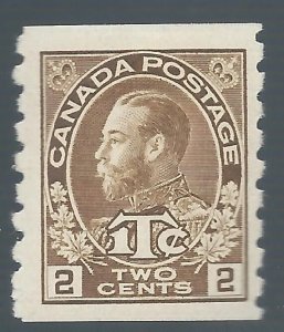 CANADA 1916 KGV 1TC BROWN IMPERFX8 DIE I