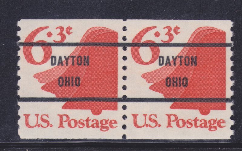 MNH Bureau Precancels: Dayton, OH #1518-71; 6.3c Bell Coil Pair