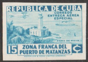 1936 Cuba Stamps Sc CE1 Matanzas Harbor Maya Lighthouse MNH