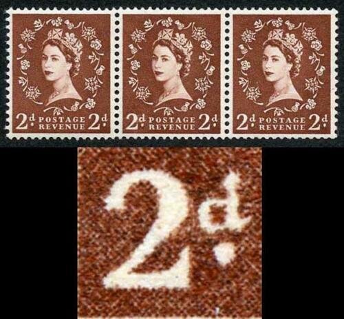 S37d 2d Red-brown Wmk Edward Sideways Coil Strip of 3 U/M 