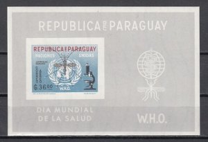 Paraguay, Scott cat. 683a. World Against Malaria, IMPERF s/sheet.