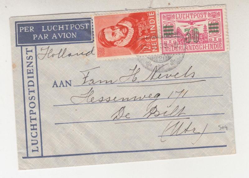 NETHERLANDS INDIES, 1933 12 1/2c. & 30c. on Airmail cover, TEGAL to Netherlands