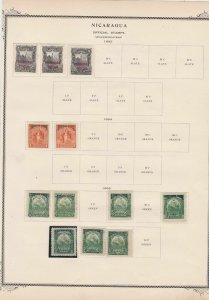 nicaragua 1893/5 official stamps on page ref r9134