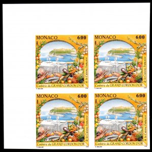 Monaco 1994 Sc#1903 GRAN CORDON OF FRENCH CUISINE Corner Block of 4 IMPERFORATED