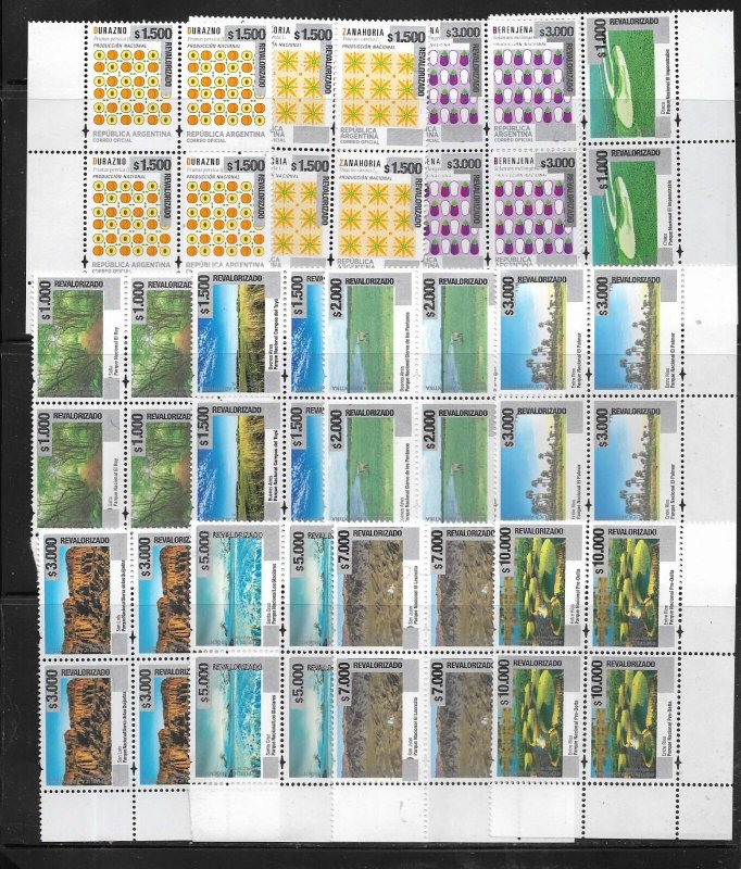 #75413 ARGENTINA 2025 NEW DEFINITIVE REVALORIZADOS OVERPRINT 3rd SET  BLOCx4 MNH