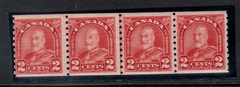 Canada #181ii Mint Fine Very Fine Never Hinged Cockeyed King Line Strip Of Four