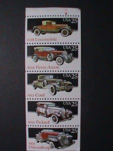 ​UNITED STATES-1988-SC#2385a  CLASSIC AUTOMOBILES-FULL BOOKLET PANE MNH VF
