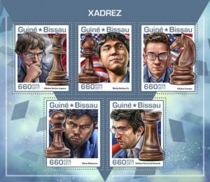 Guinea-Bissau - 2017 Chess Masters - 4 Stamp Sheet - GB17502a