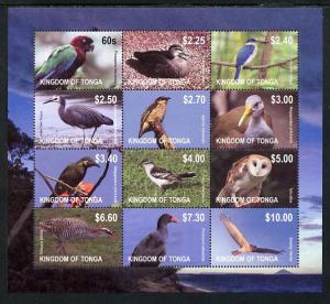 Tonga 2013 Birds #1 definitive perf sheetlet containing s...