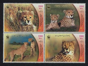 WWF Asiatic Cheetah 4v Block of 4 2003 MNH SC#2876 a-d SG#3136-3139 MI#2932-2935