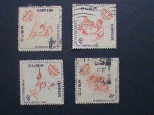 ​CUBA-1962 NATIONAL SPORTS INSTITUTE STAMPS THE MOST HARD TO FIND USED VF