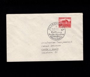 Germany Genuine ISSUE DATE FDC Saarbrucken Gau Theater 1938 Cover 4a