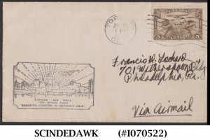 CANADA - 1929 AIR MAIL TORONTO to DETROIT - FIRST FLIGHT COVER FFC