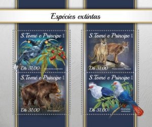 St Thomas - 2018 Extinct Species - 4 Stamp Sheet - ST18114a