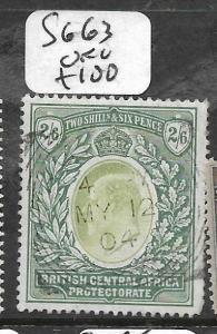 BRITISH CENTRAL AFRICA  (PP1009B) KE 2/6   SG63  VFU