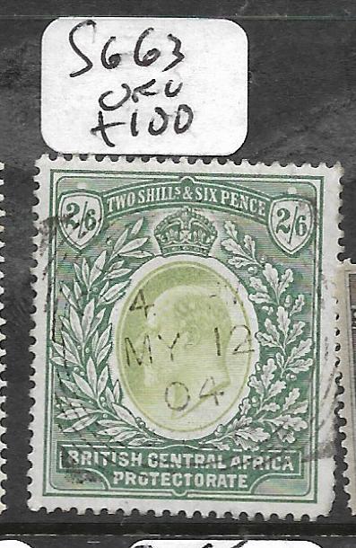 BRITISH CENTRAL AFRICA  (PP1009B) KE 2/6   SG63  VFU