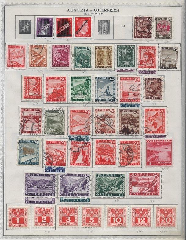 Austria '25//'47. Mounted album pages, incl. Semis, AMGs, Airs  [m/u]