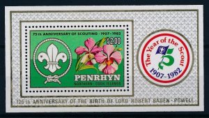 [61924] Penrhyn 1983 Flora flowers blumen Scouting Souvenir sheet MNH