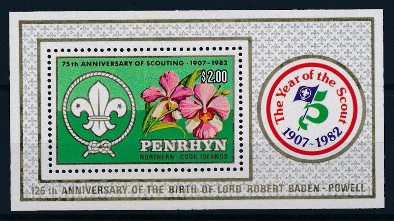 [61924] Penrhyn 1983 Flora flowers blumen Scouting Souvenir sheet MNH