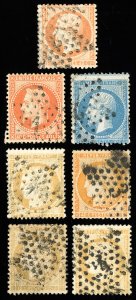 France Stamps Used Lot Of 7 Early Nice Cancels