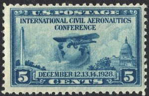 SC#650 5¢ Civil Aeronautics Issue (1928) MLH