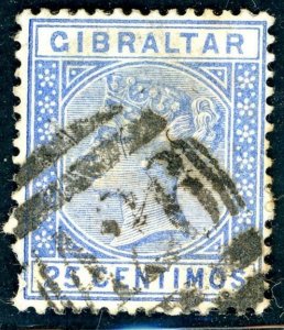 Gibraltar -1889 25c SG 26 Used GIBRALTAR A26 POSTMARK (003262)