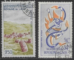 Laos C35, C40 Used. Airmail.   Nice.