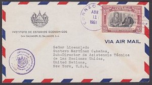 SALVADOR 1951 cover to USA - nice 20c Roosevelt single franking............A2593