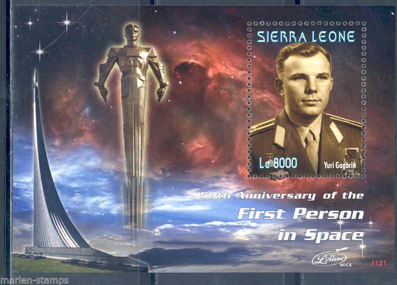 NEW ISSUE  SIERRA LEONE 50TH ANNIVERSARY FIRST MAN IN SPACE YURI GAGARIN S/S 