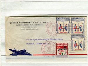 DOMINICA; 1958 early LETTER/COVER fine used Airmail + TB Stamps