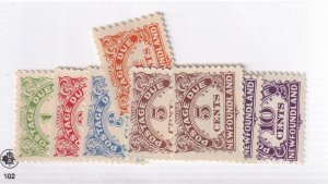 NEWFOUNDLAND # J1-J7 VF-MNH 1ct-10cts,4cts MH POSTAGE DUES CAT VALUE $234