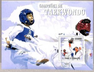 A3198 - SAO TOME & PRINCE, ERROR MISSPERF Souvenir s: 2009 Taekwondo, Espinoza-