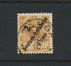 GERMAN EAST AFRICA 1896, 2p on 3pf BRIGHT BROWN OCRE, VFU Sc#6c Mi#6c (SEE BELOW