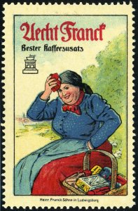 Heinrich Franck Söhne Coffee Cinderella Advertising Label Poster Stamp GERMANY