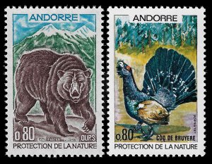Andorra (Fr) 1972 Sc 203-04 MNH xf  Wildlife Conservation
