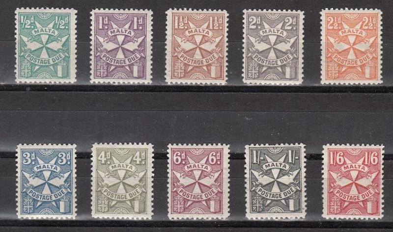 Malta Scott J11-20 Mint hinged (J19 short perf) - Catalog Value $58.30