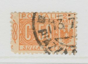 A8P25F89 Italy 1914-22 Parcel Post Stamp 50c used