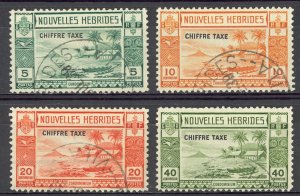 New Hebrides, French Sc# J6-J9 SG# FD65/8 Used 1938 5c-40c Beach Scene